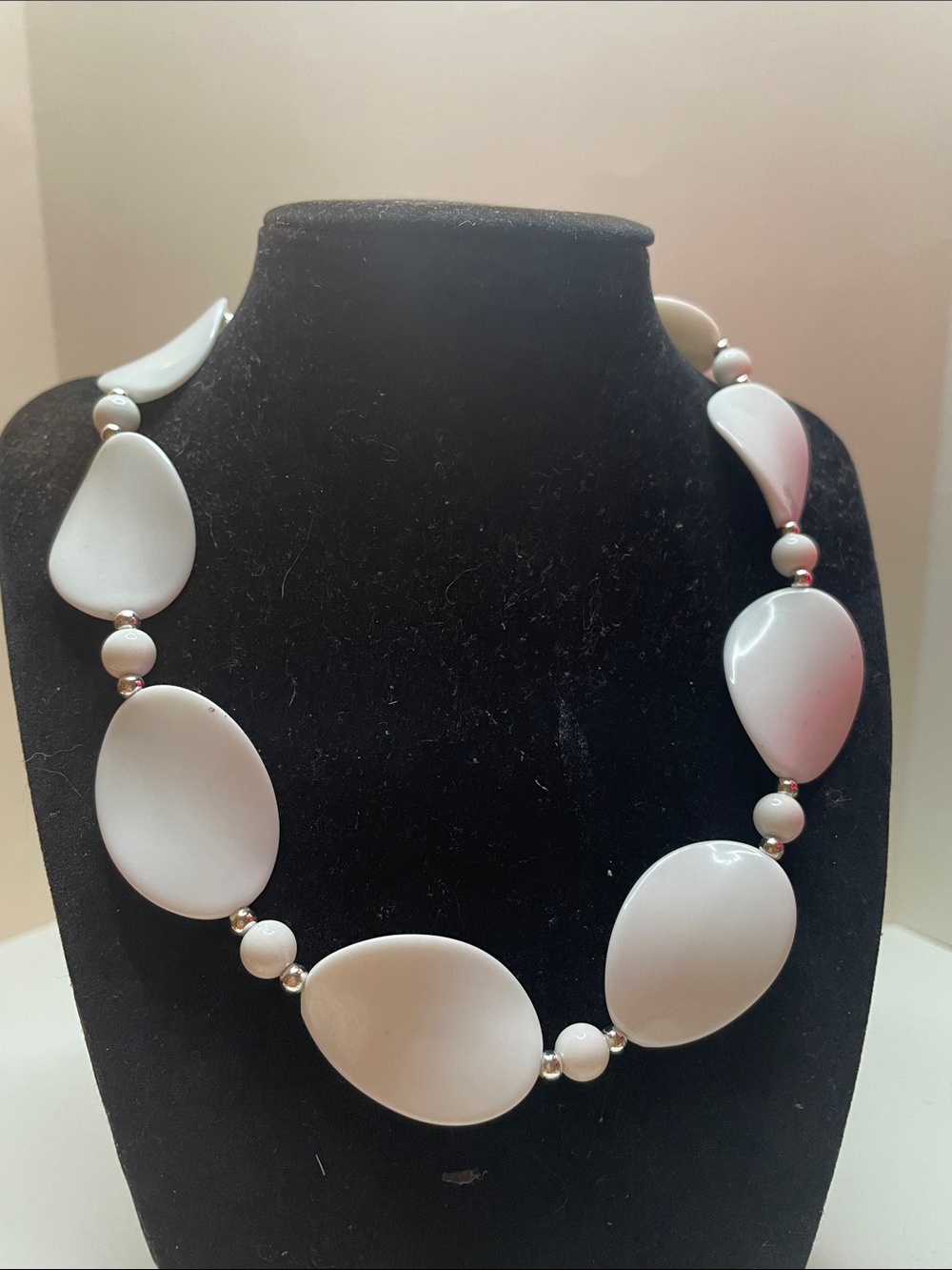 Classic White Teardrop Statement Necklace - Women Jewelry